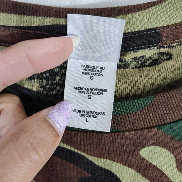 Code V Green Brown Camo T-Shirt Men Size L Noble Elevator Support Our Troops - Picture 5 of 8